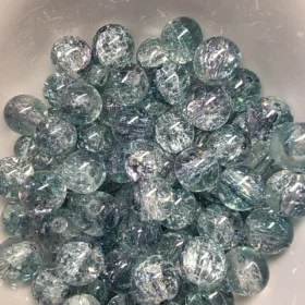 10mm Glass Beads – Multi Tone Crackle Green