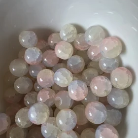 10mm Glass Beads – Multi Tone Crackle Blue Yellow Pink