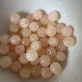 10mm Glass Beads – Multi Tone Crackle Orange Yellow