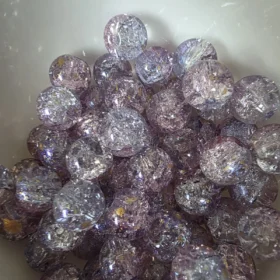 10mm Glass Beads – Multi Tone Crackle Pink Purple