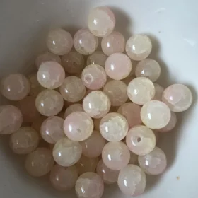 10mm Glass Beads – Multi Tone Crackle Pink Yellow