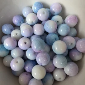 10mm Glass Beads – Multi Tone Opaque Purple Blue