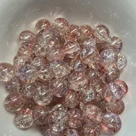 10mm Glass Beads – Multi Tone Crackle Pink Yellow Purple