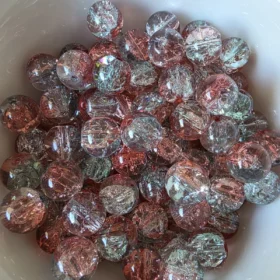 10mm Glass Beads – Multi Tone Crackle Red