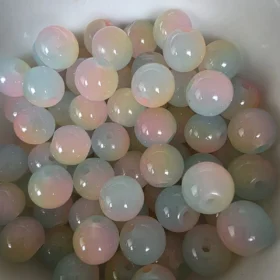 10mm Glass Beads – Multi Tone Opaque Blue Yellow Pink