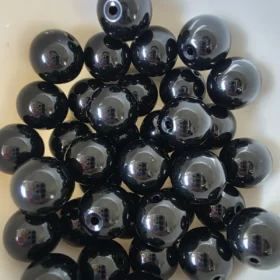 10mm Glass Beads – Opaque Black