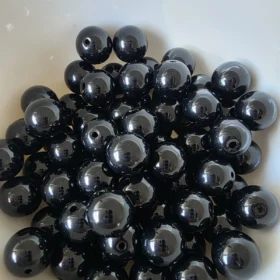10mm Glass Beads – Opaque Black