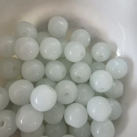 10mm Glass Beads – Opaque Light Green