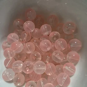 10mm Glass Beads – Clear Pink