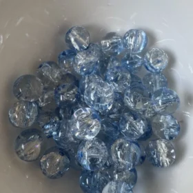 10mm Glass Beads – Crackle Blue