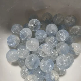 10mm Glass Beads – Crackle Blue