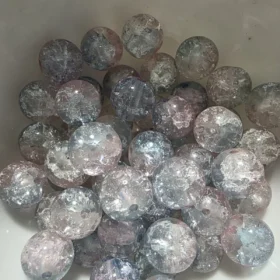 10mm Glass Beads – Crackle Blue Pink