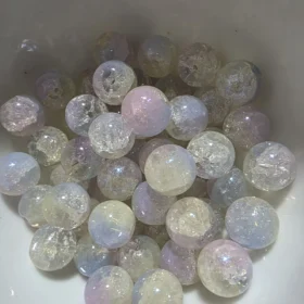 10mm Glass Beads – Crackle Blue Yellow Purple
