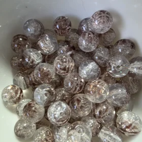 10mm Glass Beads – Crackle Brown