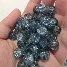 10mm Glass Beads – Crackle Green