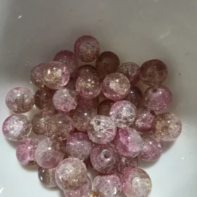 10mm Glass Beads – Crackle Green