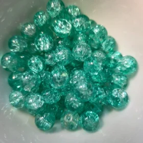 10mm Glass Beads – Crackle Green