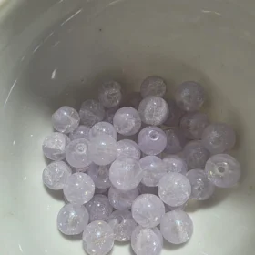 10mm Glass Beads – Crackle Lavender Purple
