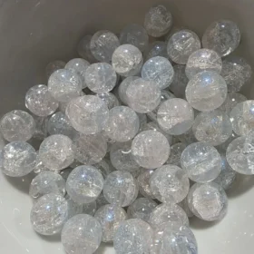 10mm Glass Beads – Crackle Light Blue