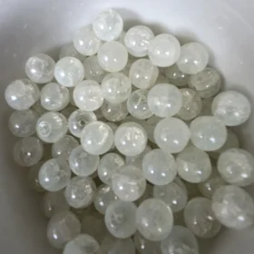 10mm Glass Beads – Crackle Light Yellow