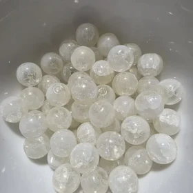 10mm Glass Beads – Crackle Light Yellow
