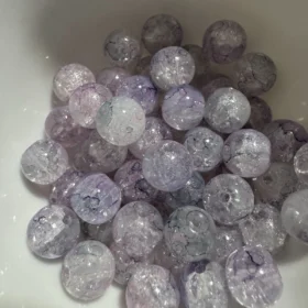 10mm Glass Beads – Crackle Purple