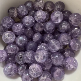 10mm Glass Beads – Crackle Purple