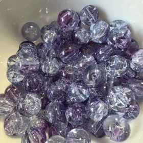 10mm Glass Beads – Crackle Purple