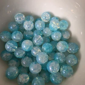 10mm Glass Beads – Crackle Sky Blue