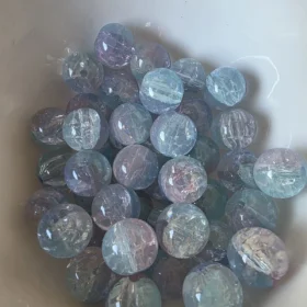 10mm Glass Beads – Multi Tone Crackle Blue Purple