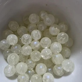 10mm Glass Beads – Crackle Yellow