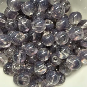 10mm Glass Beads – Clear Grey