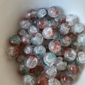 10mm Glass Beads – Multi Tone Frosted Blue Red