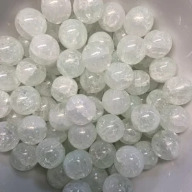 10mm Glass Beads – Crackle Light Green