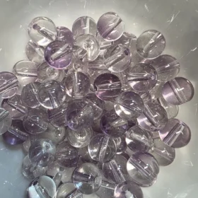 10mm Glass Beads – Clear Purple