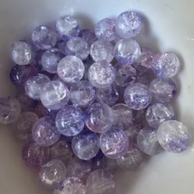 10mm Glass Beads – Multi Tone Frosted Purple Pink