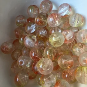 10mm Glass Beads –Multi Tone Frosted Red Yellow