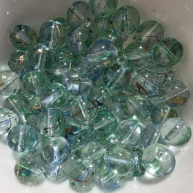 10mm Glass Beads – Multi Tone Clear Blue Green