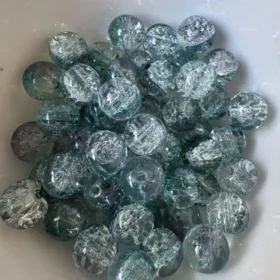 10mm Glass Beads – Multi Tone Crackle Green
