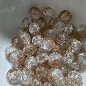 10mm Glass Beads – Multi Tone Crackle Light Brown
