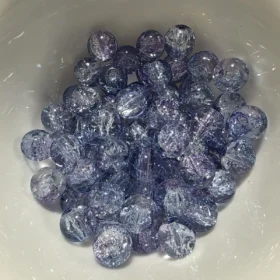 10mm Glass Beads – Multi Tone Crackle Blue Purple