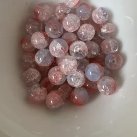 10mm Glass Beads – Multi Tone Crackle Pink Blue