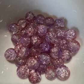10mm Glass Beads – Multi Tone Crackle Pink Purple