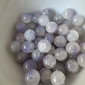 10mm Glass Beads – Multi Tone Crackle Purple White