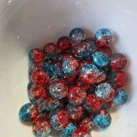 10mm Glass Beads – Multi Tone Crackle Red Blue