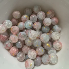 10mm Glass Beads – Multi Tone Crackle Red Blue