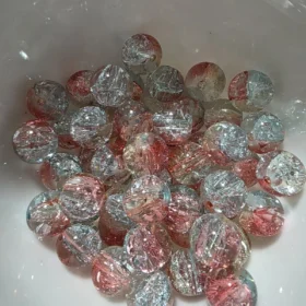 10mm Glass Beads – Multi Tone Crackle Red Blue