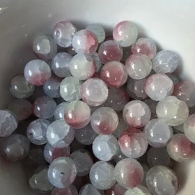 10mm Glass Beads – Multi Tone Crackle Red Yellow
