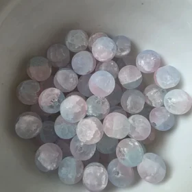 10mm Glass Beads – Multi Tone Frosted Pink Blue