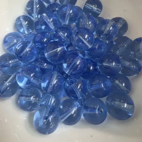 10mm Glass Beads – Clear Blue